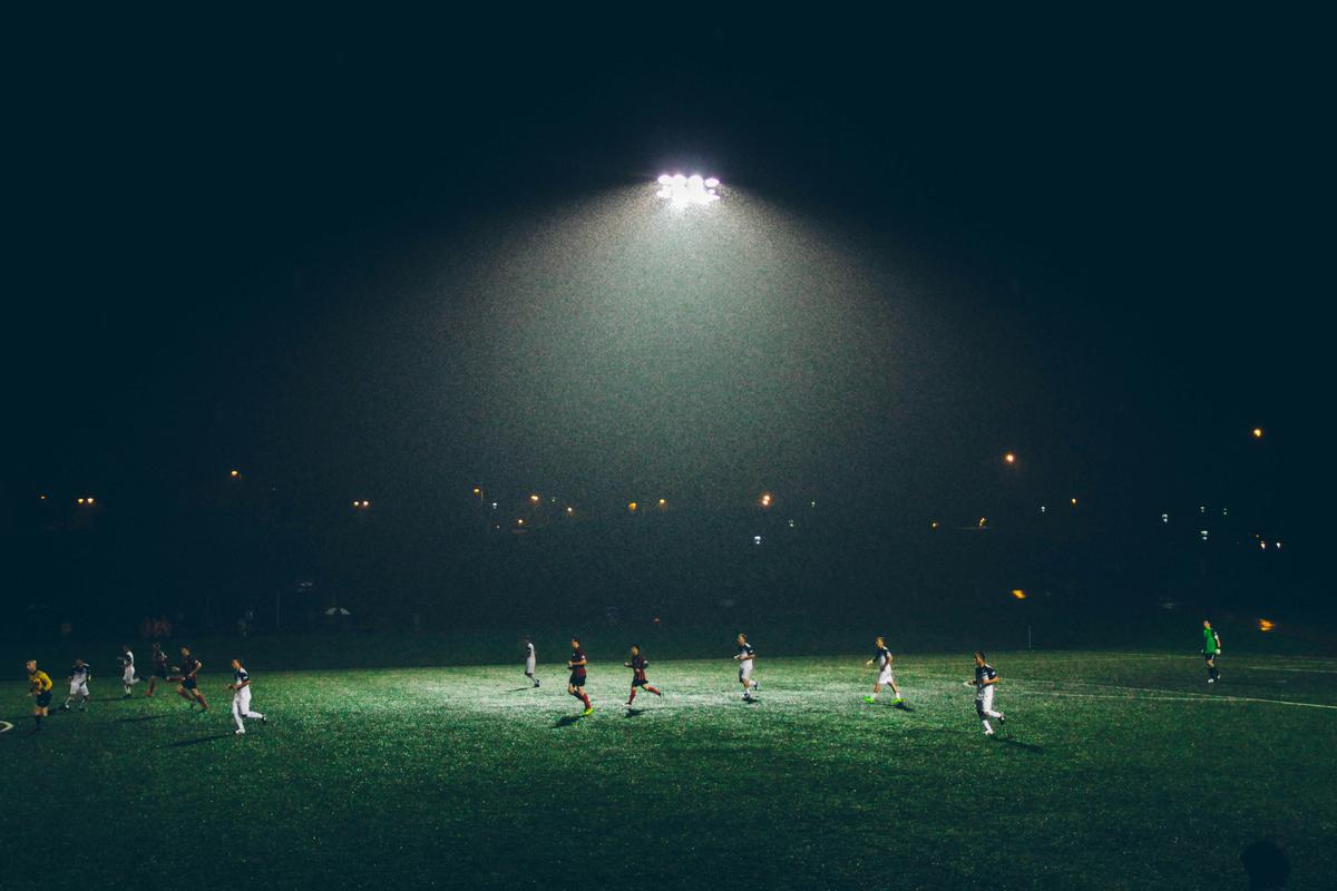 Football match at night