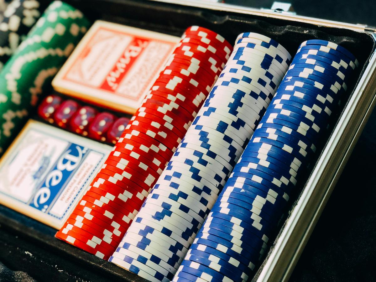 Stacked poker chips